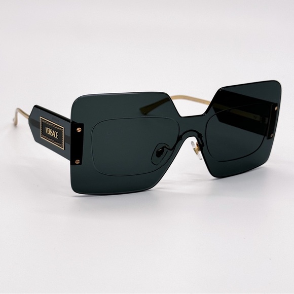 NEW VERSACE VE2277 100287 BLACK GOLD RIMLESS MOD 2277 1002/87 WOMEN SUNGLASSES - Picture 4 of 9